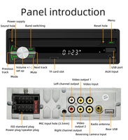 Autoradio universel BQCC 1DIN sans fil CarPlay Android Auto 7 pouces, écran capacitif, AUX, USB, BT, carte TF, FM, caméra de recul