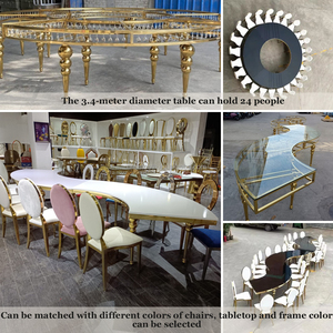 Liscio e rotondo banchetto da <span class=keywords><strong>tavolo</strong></span> <span class=keywords><strong>in</strong></span> acciaio inox specchio di <span class=keywords><strong>vetro</strong></span> MDF superiore serpentina <span class=keywords><strong>tavolo</strong></span> di nozze per banchetti <span class=keywords><strong>sala</strong></span> matrimonio - Product Image 5