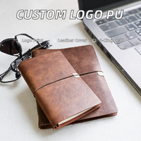 Personalisiertes Logo A6 Leder-Notizbuch Loseblatt-Reisetagebuch