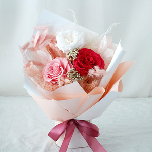 Ramo de Flores Eternas, Productos Terminados, Rosas de Flores Reales, Venta al por Mayor, Envío para Novia, Regalo Premium para el Día de San Valentín - Product Image 1