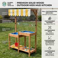 Table de jeu sensoriel moderne en bois pour enfants avec bassin surélevé et auvent, pour l'extérieur, jardin et cour