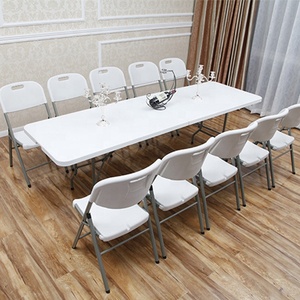 Di động ngoài trời Cắm trại Có thể gập lại gấp tổ chức sự kiện phục vụ tiệc dã ngoại bên nhựa bảng và Ghế bộ - Product Image 2