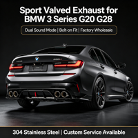 Kit d'échappement complet BMW Série 3 G20 G21 G28 320i 325i 330i 335i 340i B48 N20 Valvetronic SS304 avec tous les accessoires Son puissant