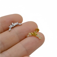 Piercing Labret de Titanio G23 con Zirconia de Forma Elegante, Colección de Joyería para Labios, Cartílagos y Orejas