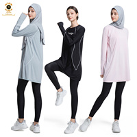 Ensemble de survêtement Zaynab à séchage rapide UPF50+ avec hijab de sport inclus, pour activités familiales en extérieur, vente en gros, pack tailles mixtes, vêtements de sport musulmans