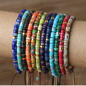 Pulsera Unisex <span class=keywords><strong>de</strong></span> Piedra Imperial Natural con Cuentas Espaciadoras, Cristales Tejidos y Diamantes <span class=keywords><strong>de</strong></span> Imitación, Exquisita, Moderna, Ajustable, para Regalo - Product Image 3