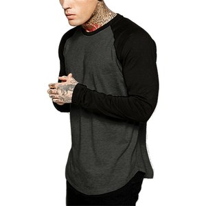 De China Importación Camiseta de béisbol Dos tonos Cuello redondo Camiseta de manga larga Bloque de <span class=keywords><strong>color</strong></span> Camiseta de cuello alto Hombres - Product Image 3