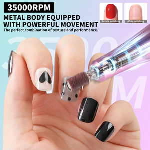 Professional Grade Electric <b>Nail</b> Drill Kit 35000RPM With 14PCS Bits White Portable Rechargeable Cordless File Machine - Product Image 3