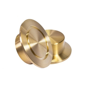 Boîtier cylindrique en laiton plaqué or brillant usiné CNC, avec capuchons usinés en laiton à tolérance serrée pour raccords d'instruments de test - Product Image 1