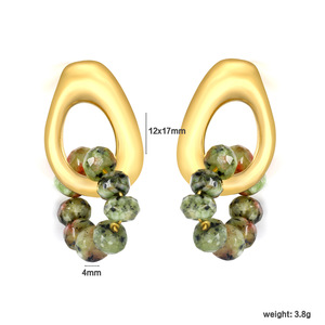 ต่างหูแฟชั่นดีไซน์ดอกไม้ ชุบทอง 18k สแตนเลสสตีล เครื่องประดับสำหรับงานปาร์ตี้ - Product Image 5