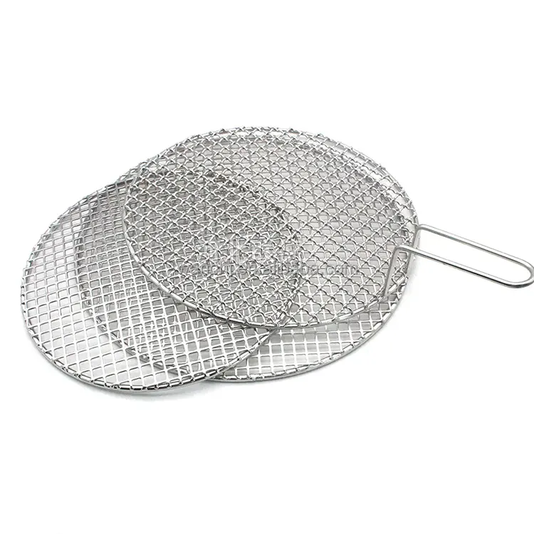 Factory sale tray cross net clip bbq wire mesh with handle/bbq accessories net