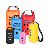 Lot de 5 sacs étanches personnalisables avec logo, 2L, 5L, 10L, 15L, 20L, 30L, en PVC 500D, pour la randonnée, la natation et le bateau