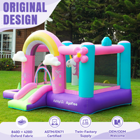 Château gonflable AirMyFun pour fêtes en plein air et usage domestique, en tissu Oxford, avec toboggan, installation facile pour les enfants