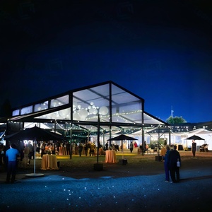 Lều tiệc cưới trong suốt cao cấp khung đen, mái che PVC trong suốt, khung nhôm, dùng trong nhà, sức chứa 500 người - Product Image 6