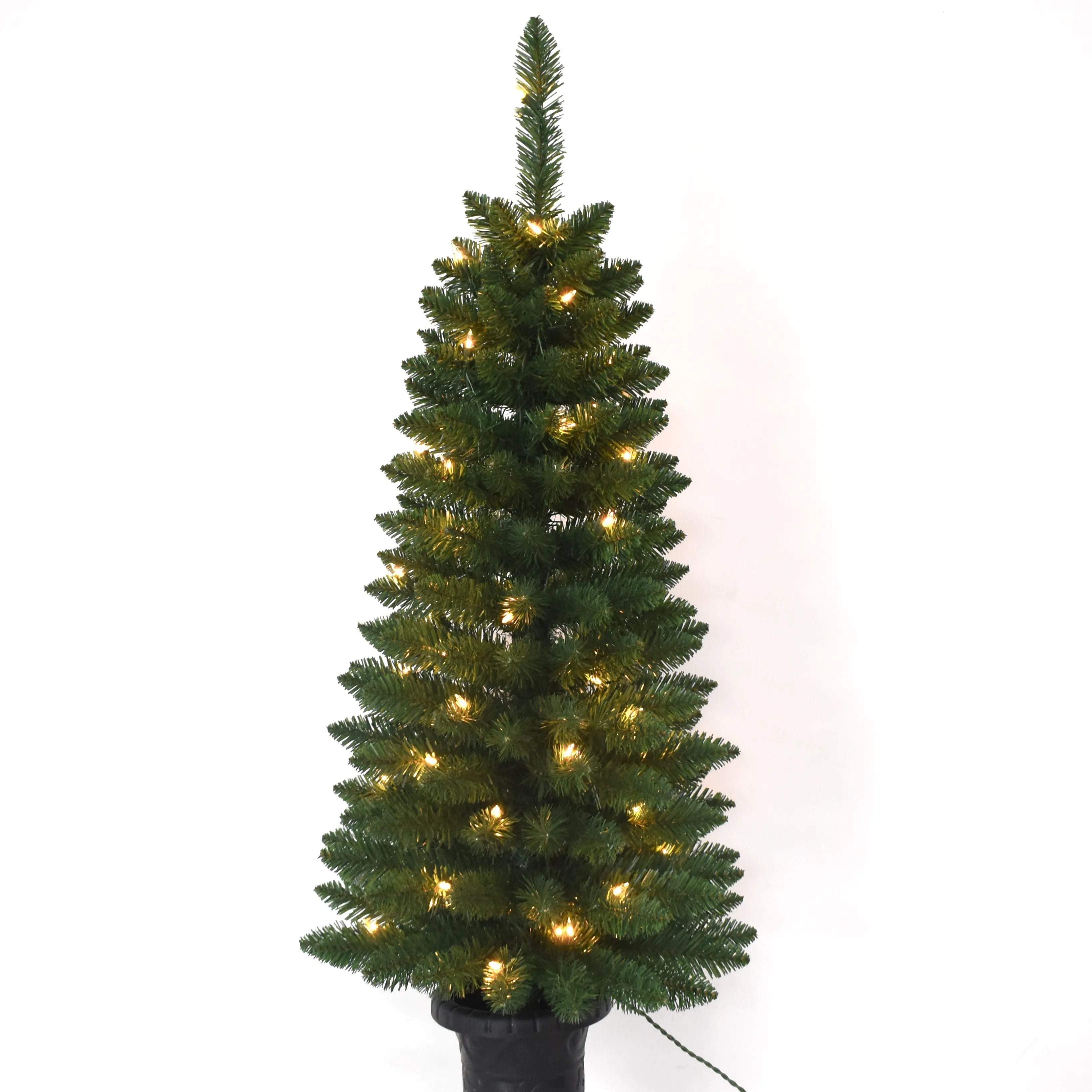 4'PVC Mixed Christmas Tree With Pot With LED Light