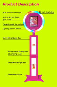 Coque de photomaton portable pour iPad 9,7 pouces, noire, pour mariage, fête, photomaton iPad DLSR, entrepôt USA - Product Image 2