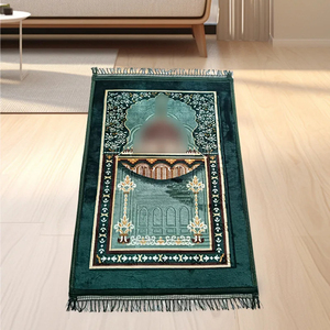 Tapis de prière Sejadah confortable fait à la main de haute qualité tapis de prière musulman Ramadam d'usine d'origine lavable pour un usage domestique - Product Image 1