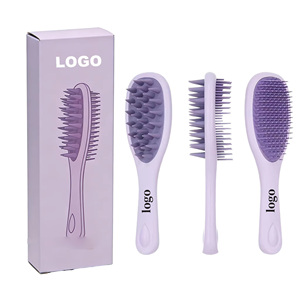 Cepillo de Silicona Multifuncional de Doble Diente y Mango Largo para Champú, Peine Limpiador y Masajeador para Baño, con Logotipo Personalizado - Product Image 1