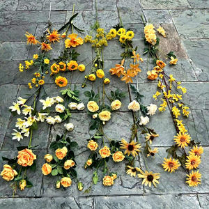 Fabricants de fleurs artificielles LO-720, fleurs en soie jaunes en gros, décoration de centre de table pour mariage et événements - Product Image 4