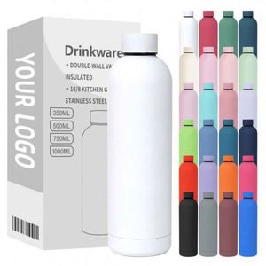 Bouteilles isothermes à double paroi avec logo personnalisé, 350 ml, 500 ml, petite ouverture, en acier inoxydable, bouteille d'eau de sport pour les voyages - Product Image 1