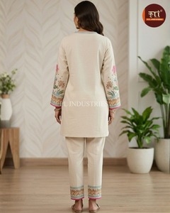 Best Selling Women Casual Cord Set <b>Top</b> And Pant Set Lightweight Breathable Outfit For Summer And Daily Wear <b>Indian</b> Supplier - Product Image 4