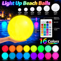 Boule flottante LED pour piscine, 16 couleurs changeantes, télécommande, sphère gonflable lumineuse, décoration extérieure pour les événements de fête à la piscine
