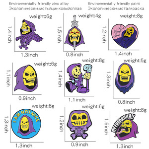 Nuovi Design Spilla Smaltata con Motivo Scheletro della Morte in Mantello Viola per Halloween - Product Image 6
