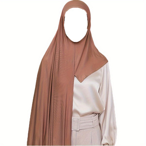2024 Newest Soft Cotton Jersey Double <strong>Loop</strong> Instant Hijab Muslim Headwrap Islamic Headscarf <strong>Scarf</strong> - Product Image 2