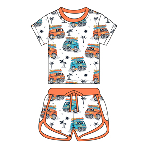 Conjunto de Pijama de Bambú Orgánico Personalizado para Niños, Ropa Deportiva Transpirable con Cordón Ajustable, Traje de Verano para Bebé<span class=keywords><strong>s</strong></span> - Product Image 1