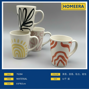 Commercio all'ingrosso 48 pezzi Per scatola 400ml tazze in ceramica con coperchio porcellana tazza Set lavastoviglie e forno a microonde modello di imballaggio delle uova - Product Image 1