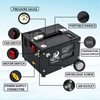 Compresseur d'air PCP TUDIVING personnalisé avec logo, sans huile, 4500 psi, 300 bar, 30 MPa, 12 V CC, gonflage rapide, prise domestique, pour paintball