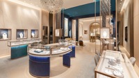 Vitrine à bijoux personnalisable en or et argent, présentoir de bijoux en verre, comptoir d'exposition de produits