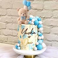 Ensemble de 26 ballons et ours en peluche pour la décoration de gâteaux et de pâtisseries, décorations de fête d'anniversaire, style minimaliste