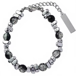 Black burst beads 18cm