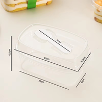 Boîte à emporter en plastique PET transparent jetable de qualité alimentaire de 300 ml pour gâteau, glace, gelée, yaourt frit et mousse à mille couches