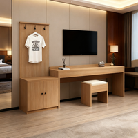 Ensemble de meubles d'hôtel multifonctionnels combinés maquillage vanité meuble TV et porte-vêtements