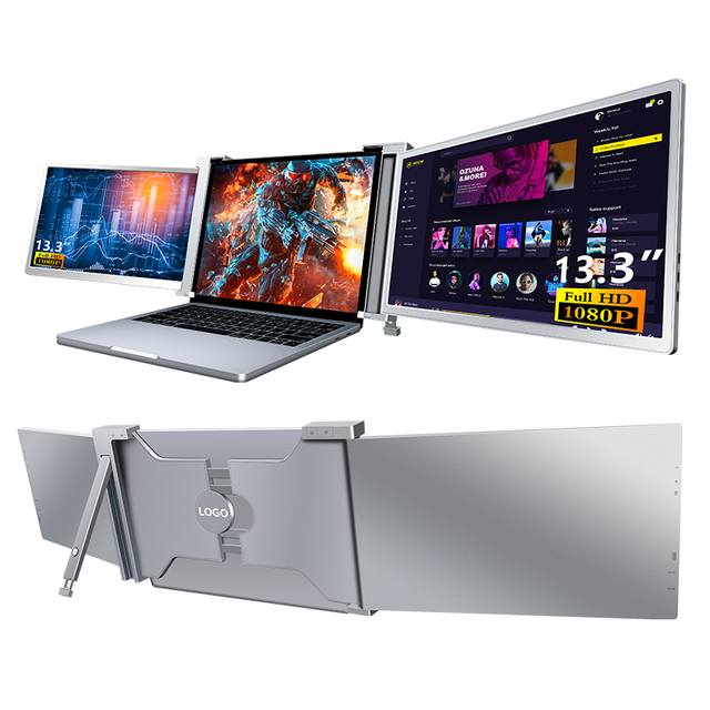 Wholesale New 13.3 Inch Triple 3in1 Portable LCD Screen WLED Backlight 227PPI 16.7M Colors 60Hz Antiglare for Laptop Extender