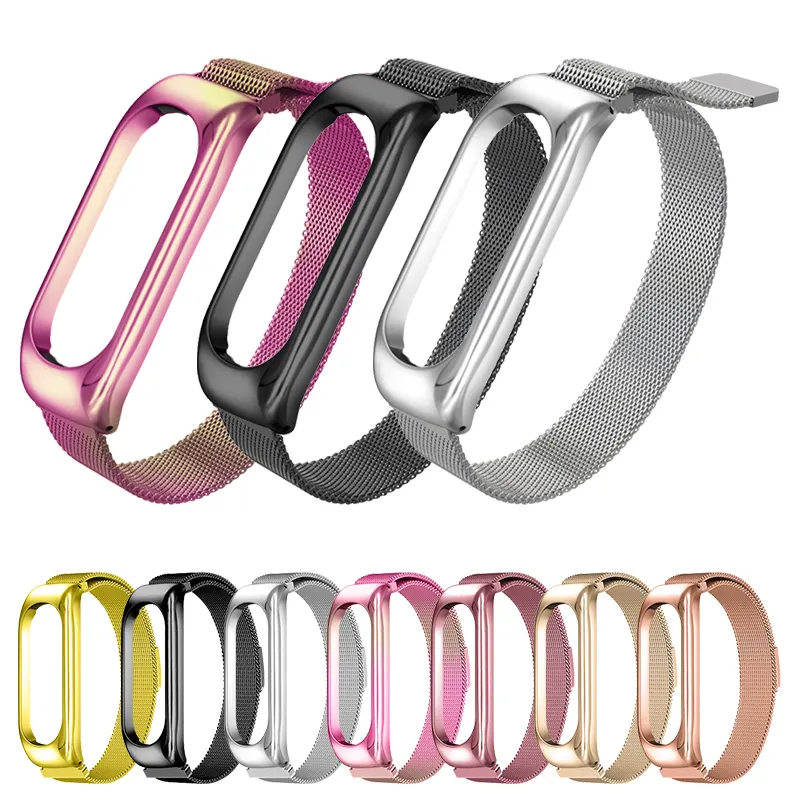 High Quality Milanese Stainless Magnetic Strap Luxury mi band 5 6 xiaomi smartband