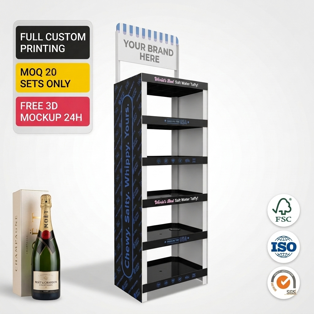Portable Wine Display Stand for Events Wedding Champagne Wall Luxury Liquor Tasting Station with Header Replaceable Design OEM
