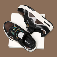 Chaussures de skate épaisses personnalisées Hambo avec logo pour hommes, baskets en cuir tendance, respirantes, décontractées pour la marche