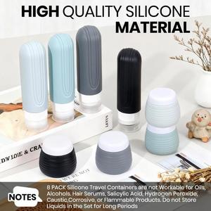 Ensemble de flacons de toilette en silicone de 90 ml avec logo personnalisé, approuvé, anti-fuite, format voyage, kit de recharge avec pot de 50 ml - Product Image 2