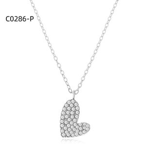 Collar con colgante de circón en forma de corazón Amy Amy, chapado en plata para mujer, regalo, joyería C0286 - Product Image 1