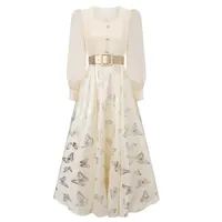 Robe élégante à manches longues à imprimé animalier avec col carré, coupe ajustée pour occasions spéciales, vente en gros, faible MOQ