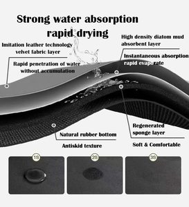 Premium Soft Non-Slip Super Absorbent <strong>Curved</strong> <strong>Bath</strong> <strong>Mat</strong> Diatomaceous Earth Shower <strong>Mat</strong> - Product Image 2