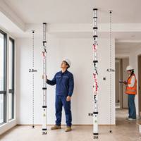 Pièces d'instruments de mesure : Mire de nivellement interne de 2e génération, 3m et 5m, avec graduation centimétrique et marquage E, pour travaux de topographie et de construction