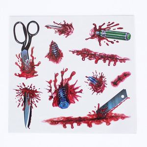 Autocollants de tatouage jetables à motifs effrayants, ensemble de décoration pour Halloween, fournitures de fête - Product Image 5