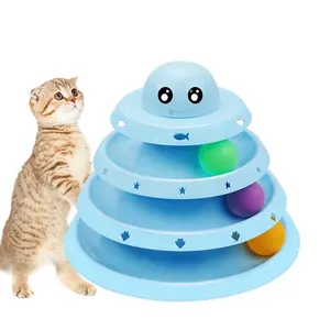 Luxury 4 level tower tracks cat scratch ball toy playging puzzle cat toys interactive pet