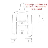 Tapis de pont en mousse EVA imitation teck Grady White 24 pour plateforme de bain et cockpit de bateau, style SeaDek MarineMat Gatorstep, auto-adhésif