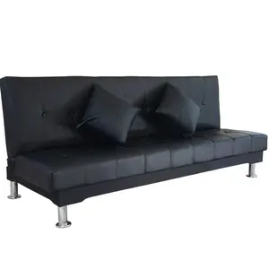 Sofá cama plegable de 200cm de largo con doble función, silla reclinable con cojín suave, cómodo acolchado, Base de asiento como cama