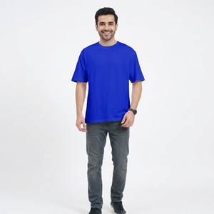 Camiseta Oversize para Hombre con Hombros Caídos, 100% Algodón, Tejido No Tejido, Transpirable, Ecológica, Corte Casual Regular, Ajuste Holgado - Product Image 1
